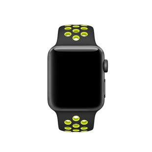 38/40мм Спортивный ремешок Nike цвета «чёрный/салатовый» для Apple Watch