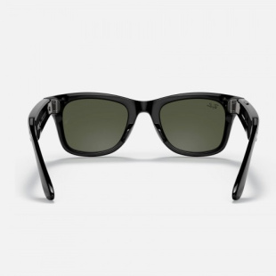 Умные очки Ray-Ban Stories Wayfarer (Черная глянцевая оправа, зеленые линзы)
