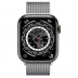 Apple Watch Series 7 // 45мм GPS + Cellular // Корпус из титана цвета «черный космос», миланский сетчатый браслет серебристого цвета