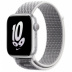 Apple Watch Series 8 // 45мм GPS // Корпус из алюминия серебристого цвета, спортивный браслет Nike цвета "снежная вершина/черный"