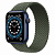 Купить Apple Watch Series 6 // 44мм GPS // Корпус из алюминия синего цвета, плетеный монобраслет цвета «Зелёные холмы»