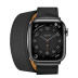 Apple Watch Series 7 Hermès // 41мм GPS + Cellular // Корпус из нержавеющей стали цвета «черный космос», ремешок Double Tour Attelage цвета Noir Apple Watch Series 7 Hermès // 41мм GPS + Cellular // Корпус из нержавеющей стали цвета «черный космос», ремешок Double Tour Attelage цвета Noir