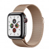 Apple Watch Series 5 // 40мм GPS + Cellular // Корпус из нержавеющей стали цвета «серый космос», миланский сетчатый браслет золотого цвета