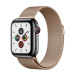 Apple Watch Series 5 // 40мм GPS + Cellular // Корпус из нержавеющей стали цвета «серый космос», миланский сетчатый браслет золотого цвета Apple Watch Series 5 // 40мм GPS + Cellular // Корпус из нержавеющей стали цвета «серый космос», миланский сетчатый браслет золотого цвета