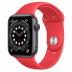 Apple Watch Series 6 // 44мм GPS // Корпус из алюминия цвета «серый космос», спортивный ремешок цвета (PRODUCT)RED