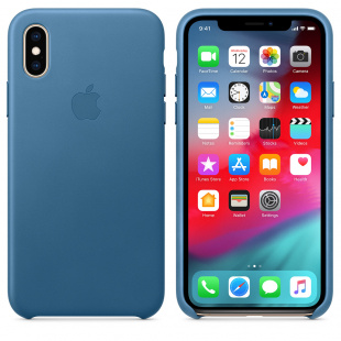 Кожаный чехол для iPhone X / Xs, цвет «лазурная волна», оригинальный Apple