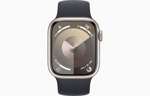 Apple Watch Series 9 // 41мм GPS // Корпус из алюминия цвета "сияющая звезда", монобраслет цвета "темная ночь"