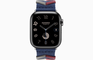 Apple Watch Series 9 Hermès // 41мм GPS+Cellular // Корпус из нержавеющей стали цвета "черный космос", ремешок Bridon Single Tour цвета Navy