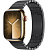 Купить Apple Watch Series 9 // 41мм GPS+Cellular // Корпус из нержавеющей стали золотого цвета, блочный браслет из нержавеющей стали цвета "черный космос"