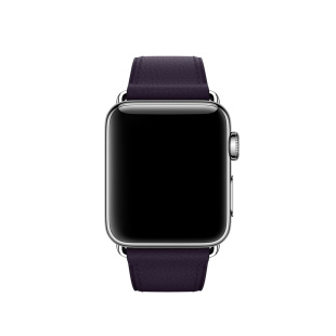 42/44мм Кожаный ремешок баклажанового цвета с классической пряжкой для Apple Watch