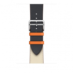Apple Watch Series 4 Hermès // 44мм GPS + Cellular // Корпус из  нержавеющей стали, ремешок Single Tour из кожи Swift цветов  Indigo/Craie/Orange