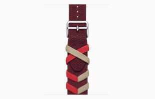 Apple Watch Series 9 Hermès // 41мм GPS+Cellular // Корпус из нержавеющей стали серебристого цвета, ремешок Bridon Single Tour цвета Rouge H
