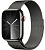 Купить Apple Watch Series 9 // 45мм GPS+Cellular // Корпус из нержавеющей стали графитового цвета, миланский сетчатый браслет графитового цвета