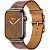 Купить Apple Watch Series 7 Hermès // 45мм GPS + Cellular // Корпус из нержавеющей стали цвета «черный космос», ремешок Single Tour Circuit H цвета Biscuit/Bleu Électrique