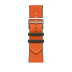 45мм Ремешок Hermès Twill Jump Single (Simple) Tour цвета Orange/Kaki для Apple Watch