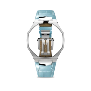 Аксессуары Golden Concept Royal Alligator для часов Swatch Royal Pop (Light Blue)