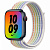 Купить Apple Watch Series 7 // 45мм GPS + Cellular // Корпус из алюминия цвета «тёмная ночь», спортивный браслет Nike радужного цвета