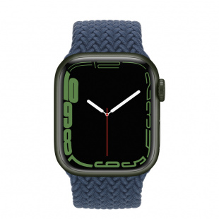 Apple Watch Series 7 // 45мм GPS // Корпус из алюминия зеленого цвета, плетёный монобраслет цвета «синий омут»