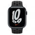 Apple Watch Series 7 // 41мм GPS // Корпус из алюминия цвета «тёмная ночь», спортивный ремешок Nike цвета «антрацитовый/чёрный»