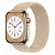 Купить Apple Watch Series 8 // 45мм GPS + Cellular // Корпус из нержавеющей стали золотого цвета, плетёный монобраслет бежевого цвета