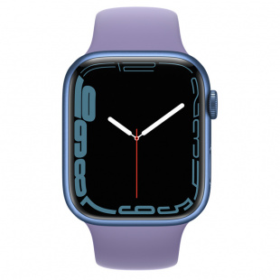 Apple Watch Series 7 // 45мм GPS // Корпус из алюминия синего цвета, спортивный ремешок  цвета «английская лаванда»