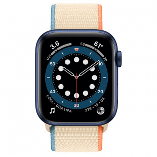 Apple Watch Series 6 // 40мм GPS // Корпус из алюминия синего цвета, спортивный браслет кремового цвета