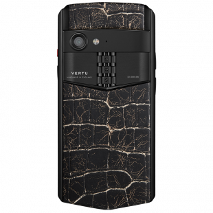 Vertu Aster P Gothic YG Pure Jet Cracked Lava Alligator