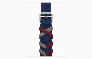 Apple Watch Series 9 Hermès // 41мм GPS+Cellular // Корпус из нержавеющей стали серебристого цвета, ремешок Bridon Single Tour цвета Navy