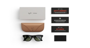 Умные очки Ray-Ban  Wayfarer (2-gen) (Черная глянцевая оправа, зеленые линзы)