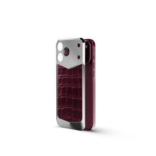 Магнитная накладка Golden Concept Magnetic Shield для iPhone 18 Pro, Alligator Edition (Burgundy)