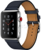 Apple Watch Series 3 Hermès // 42мм GPS + Cellular // Корпус из нержавеющей стали, ремешок Single Tour из кожи Swift цвета Indigo (MQLQ2)