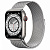 Купить Apple Watch Series 7 // 45мм GPS + Cellular // Корпус из титана, миланский сетчатый браслет серебристого цвета