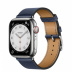 Apple Watch Series 7 Hermès // 41мм GPS + Cellular // Корпус из нержавеющей стали серебристого цвета, ремешок Single Tour цвета Navy