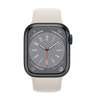 Apple Watch Series 8 // 41мм GPS // Корпус из алюминия цвета "темная ночь", монобраслет цвета "сияющая звезда"