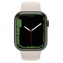 Apple Watch Series 7 // 41мм GPS // Корпус из алюминия зеленого цвета, спортивный ремешок цвета «сияющая звезда»
