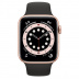 Apple Watch Series 6 // 40мм GPS // Корпус из алюминия золотого цвета, спортивный ремешок черного цвета