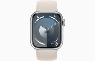 Apple Watch Series 9 // 41мм GPS // Корпус из алюминия серебристого цвета, монобраслет цвета "сияющая звезда"