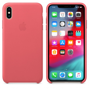 Кожаный чехол для iPhone XS Max, цвет «розовый пион», оригинальный Apple