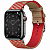 Купить Apple Watch Series 7 Hermès // 45мм GPS + Cellular // Корпус из нержавеющей стали цвета «черный космос», ремешок Hermès Simple Tour Jumping цвета Kraft/Rouge de Cœur