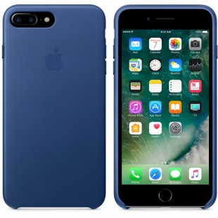 Кожаный чехол для iPhone 7+ (Plus)/8+ (Plus), цвет «синий сапфир», оригинальный Apple