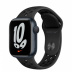Apple Watch Series 7 // 41мм GPS // Корпус из алюминия цвета «тёмная ночь», спортивный ремешок Nike цвета «антрацитовый/чёрный»