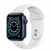 Apple Watch Series 6 // 44мм GPS // Корпус из алюминия синего цвета, спортивный ремешок белого цвета