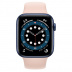 Apple Watch Series 6 // 44мм GPS // Корпус из алюминия синего цвета, спортивный ремешок цвета «Розовый песок»