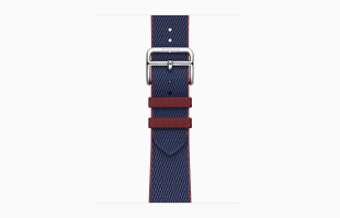 Apple Watch Series 9 Hermès // 45мм GPS+Cellular // Корпус из нержавеющей стали серебристого цвета, ремешок Twill Jump Single Tour цвета Navy/Rouge H