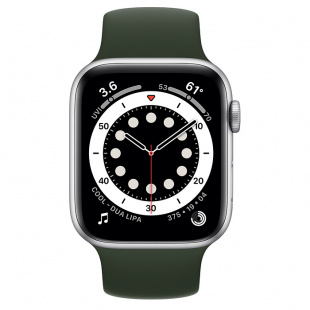 Apple Watch Series 6 // 40мм GPS // Корпус из алюминия серебристого цвета, монобраслет цвета «Кипрский зелёный»
