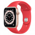 Apple Watch Series 6 // 44мм GPS // Корпус из алюминия золотого цвета, спортивный ремешок цвета (PRODUCT)RED