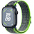 Купить Apple Watch Series 9 // 41мм GPS // Корпус из алюминия цвета "темная ночь", спортивный браслет Nike цвета "ярко-зеленый/синий"