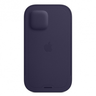 Кожаный чехол-конверт MagSafe для iPhone 12, тёмно-фиолетовый цвет