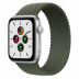 Apple Watch SE // 44мм GPS // Корпус из алюминия серебристого цвета, плетёный монобраслет цвета «Зелёные холмы» (2020)